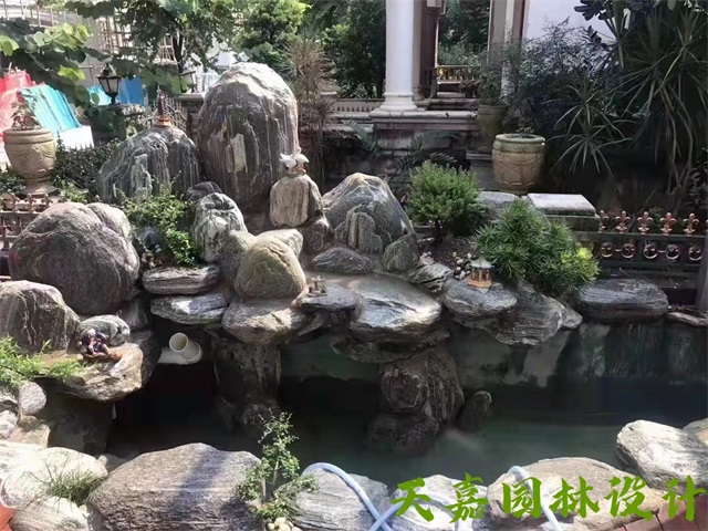 惠东假山流水喷泉鱼池制作